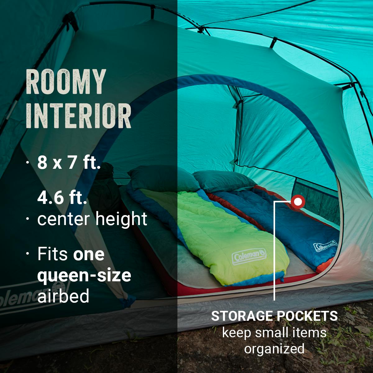 Skydome™ 4-Person Camping Tent with Full-Fly Vestibule, Evergreen Tents by Coleman | campsifu