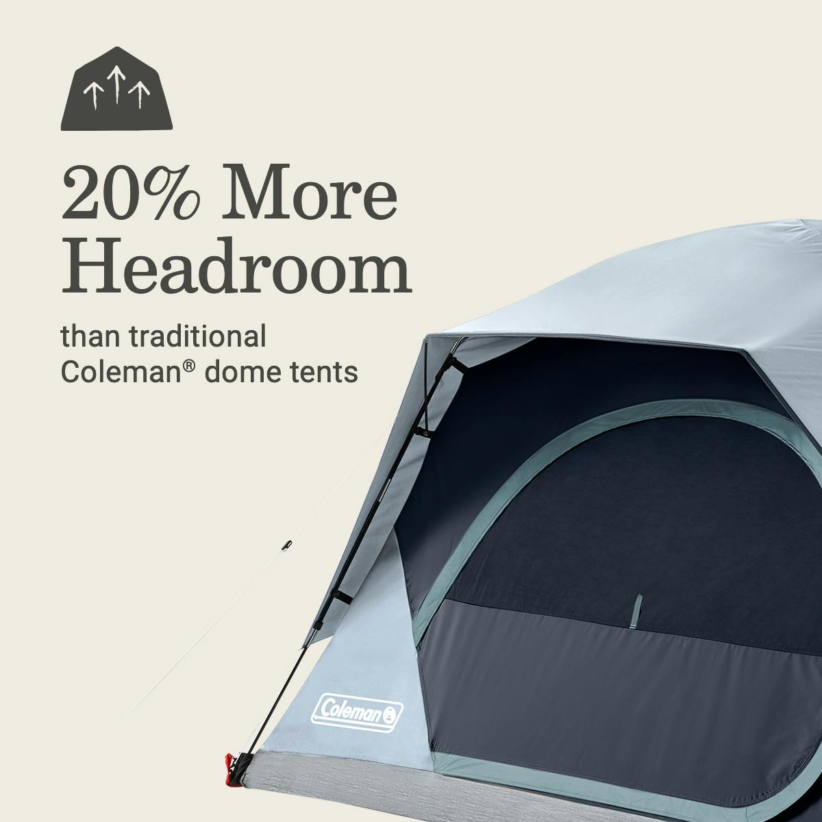 Skydome™ 4-Person Camping Tent with LED Lighting, Watersedge Tents by Coleman | campsifu