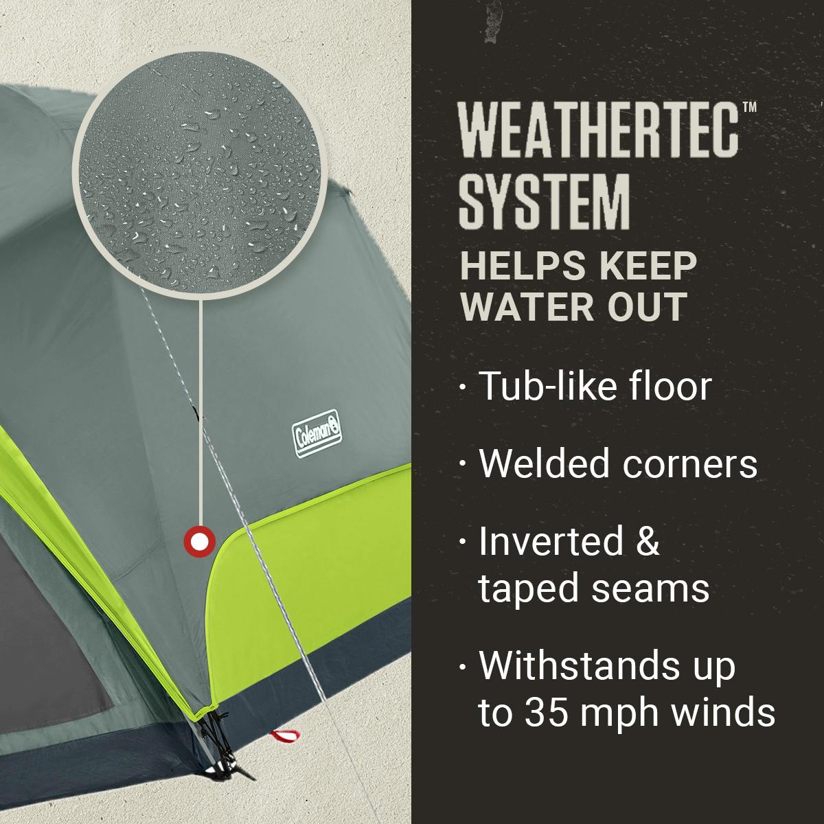 Skydome™ 4-Person Camping Tent with Screen Room, Rock Grey Tents by Coleman | campsifu