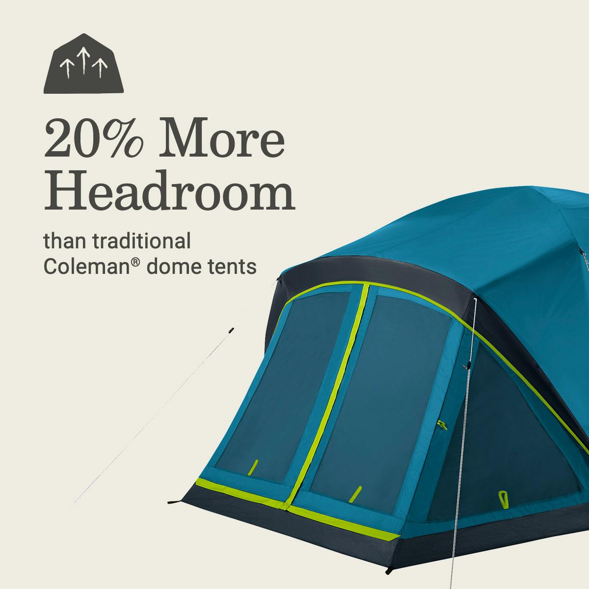 Skydome™ 4-Person Screen Room Camping Tent with Dark Room™ Technology Tents by Coleman | campsifu