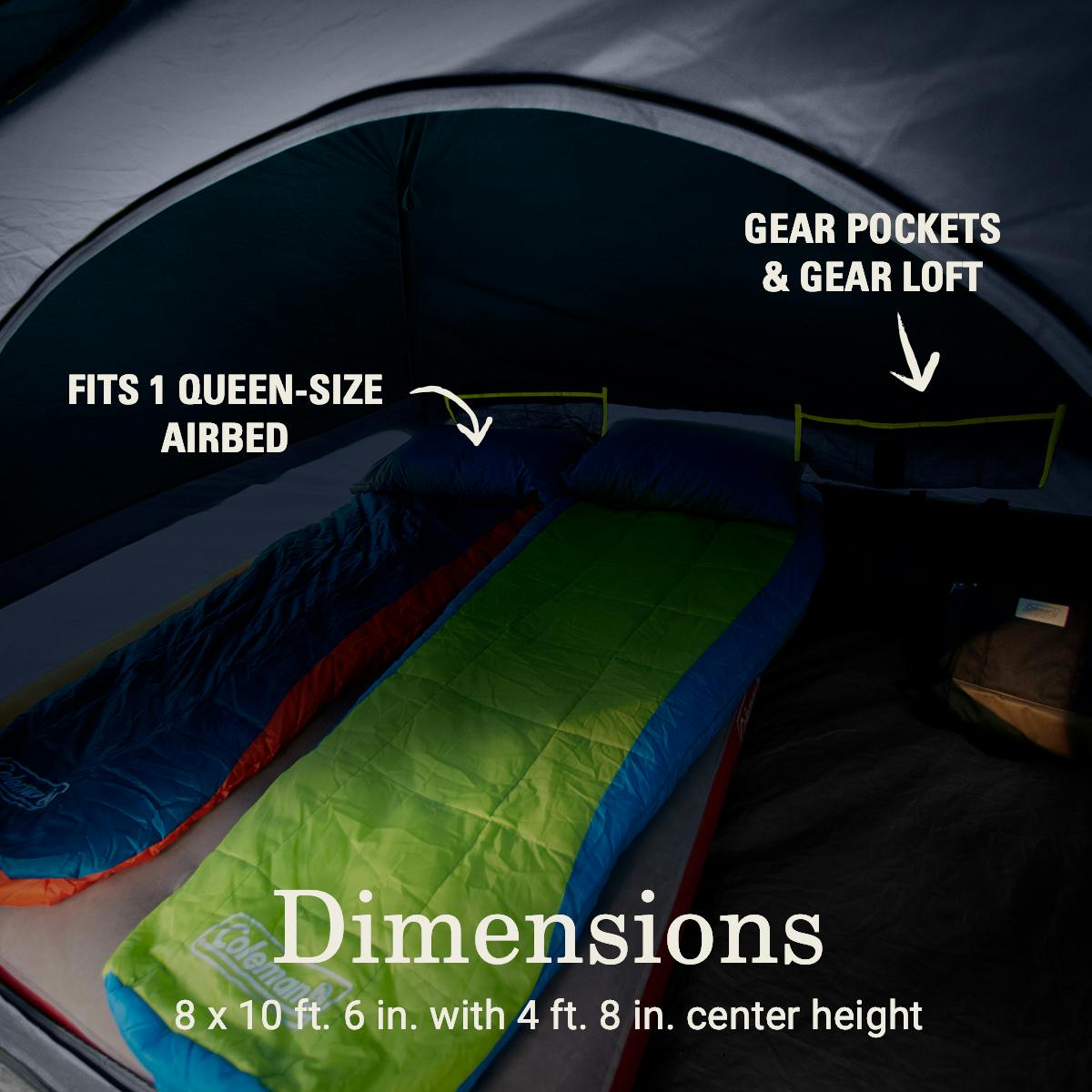 Skydome™ 4-Person Screen Room Camping Tent with Dark Room™ Technology Tents by Coleman | campsifu