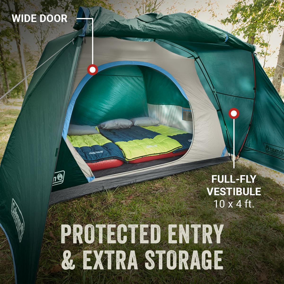 Skydome™ 6-Person Camping Tent with Full-Fly Vestibule, Evergreen Tents by Coleman | campsifu