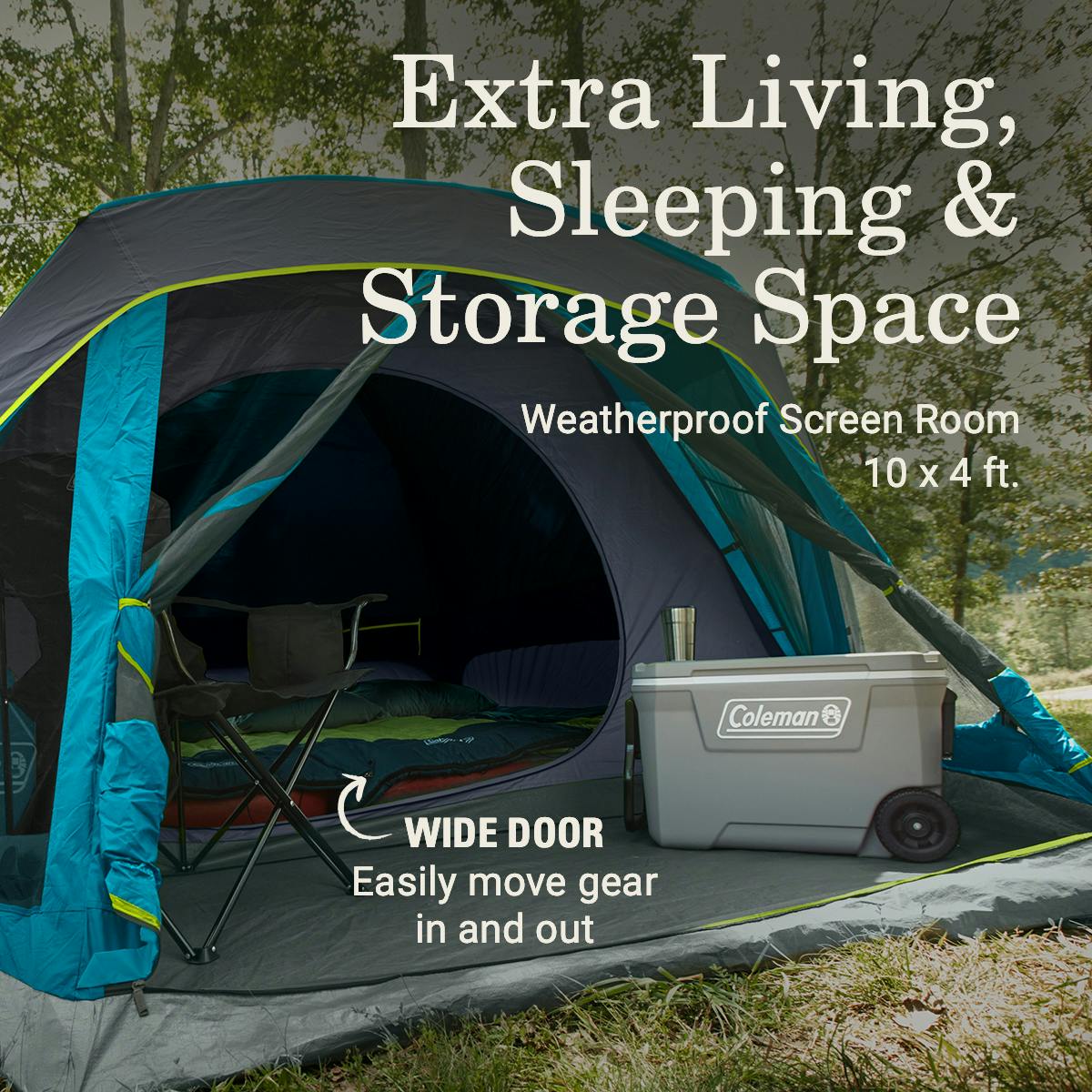 Skydome™ 6-Person Screen Room Camping Tent with Dark Room™ Technology Tents by Coleman | campsifu