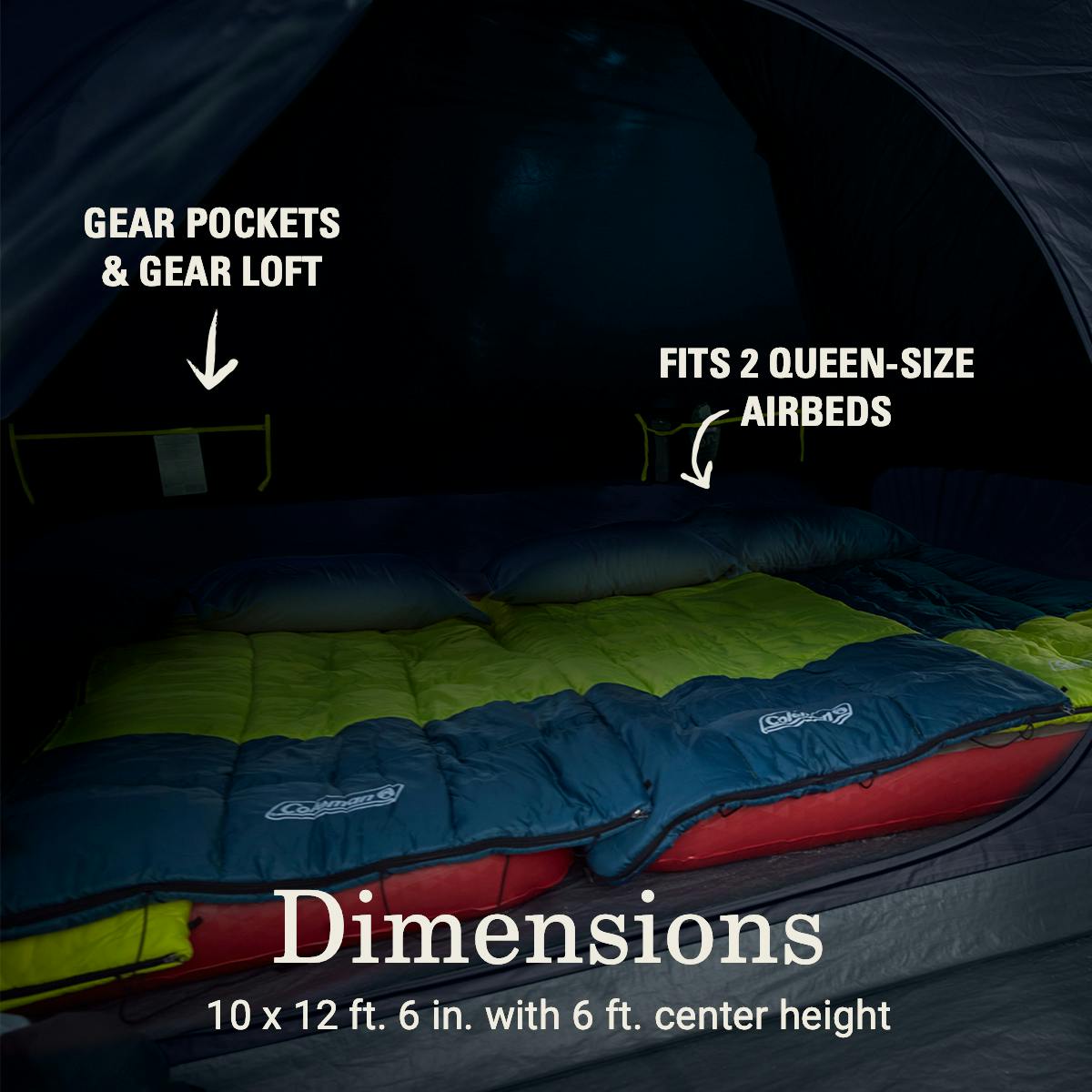 Skydome™ 6-Person Screen Room Camping Tent with Dark Room™ Technology Tents by Coleman | campsifu