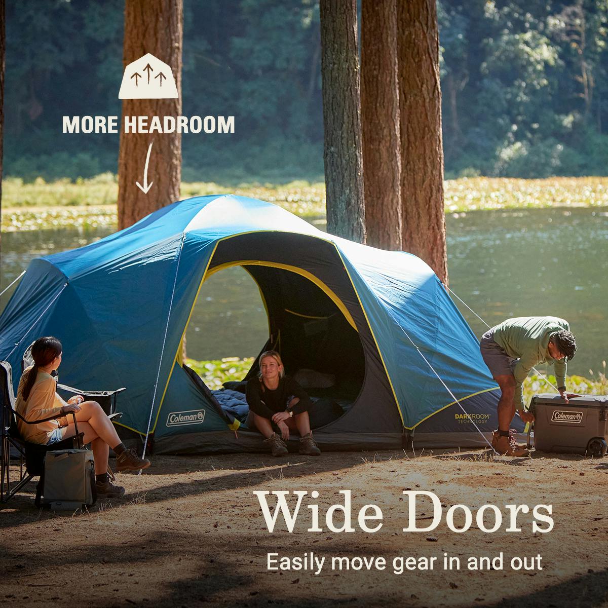 Skydome™ XL 10-Person Camping Tent with Dark Room™ Technology Tents by Coleman | campsifu