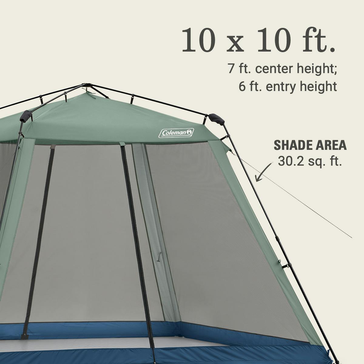 Skylodge™ 10 x 10 Instant Screen Canopy Tent, Moss Shelters by Coleman | campsifu