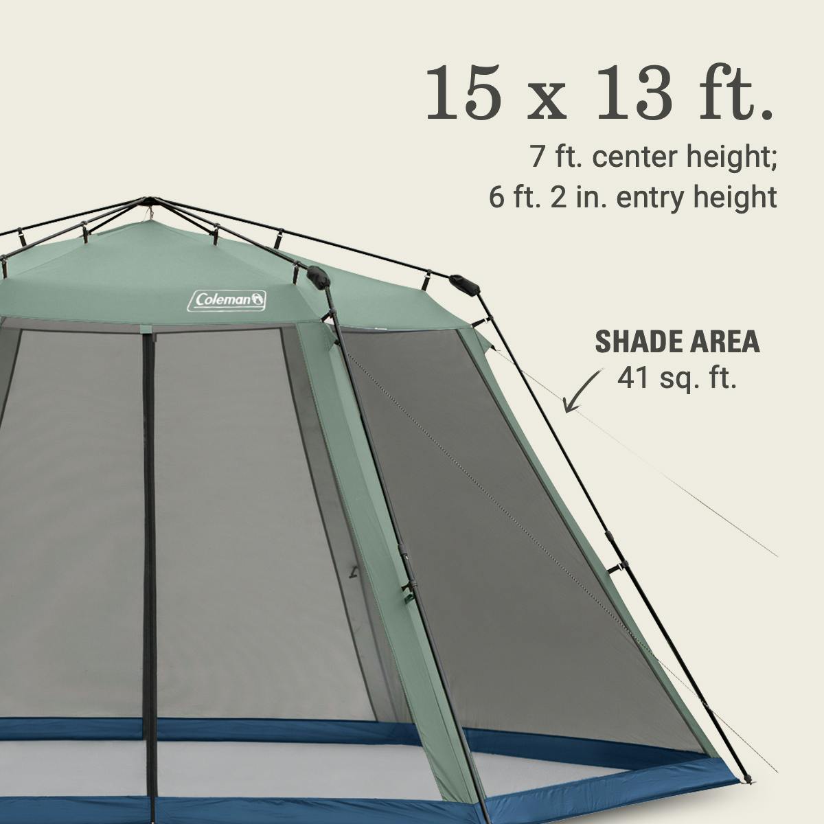 Skylodge™ 15 x 13 Instant Screen Canopy Tent, Moss Shelters by Coleman | campsifu