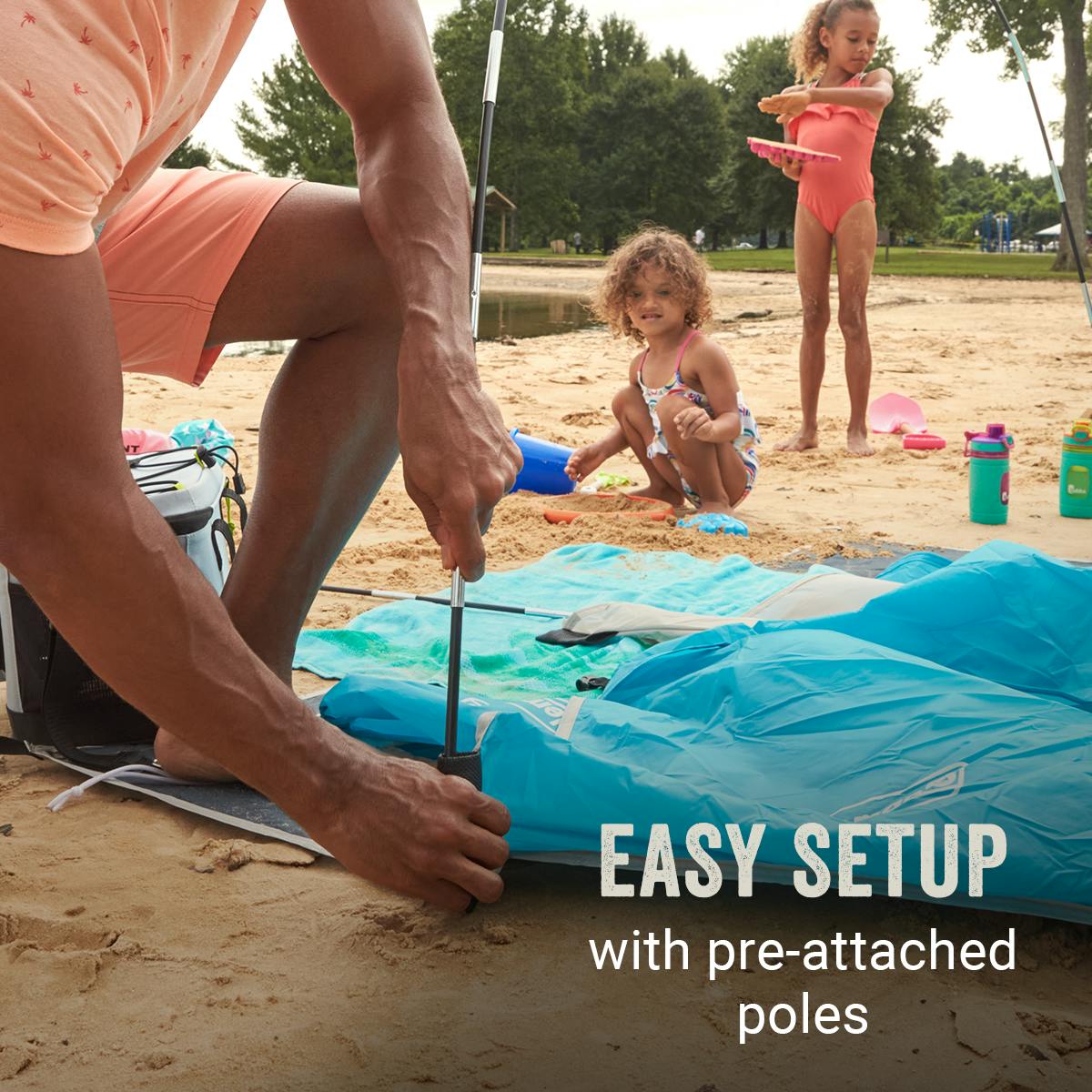 Skyshade™ Small Compact Beach Shade, Caribbean Sea Shelters by Coleman | campsifu