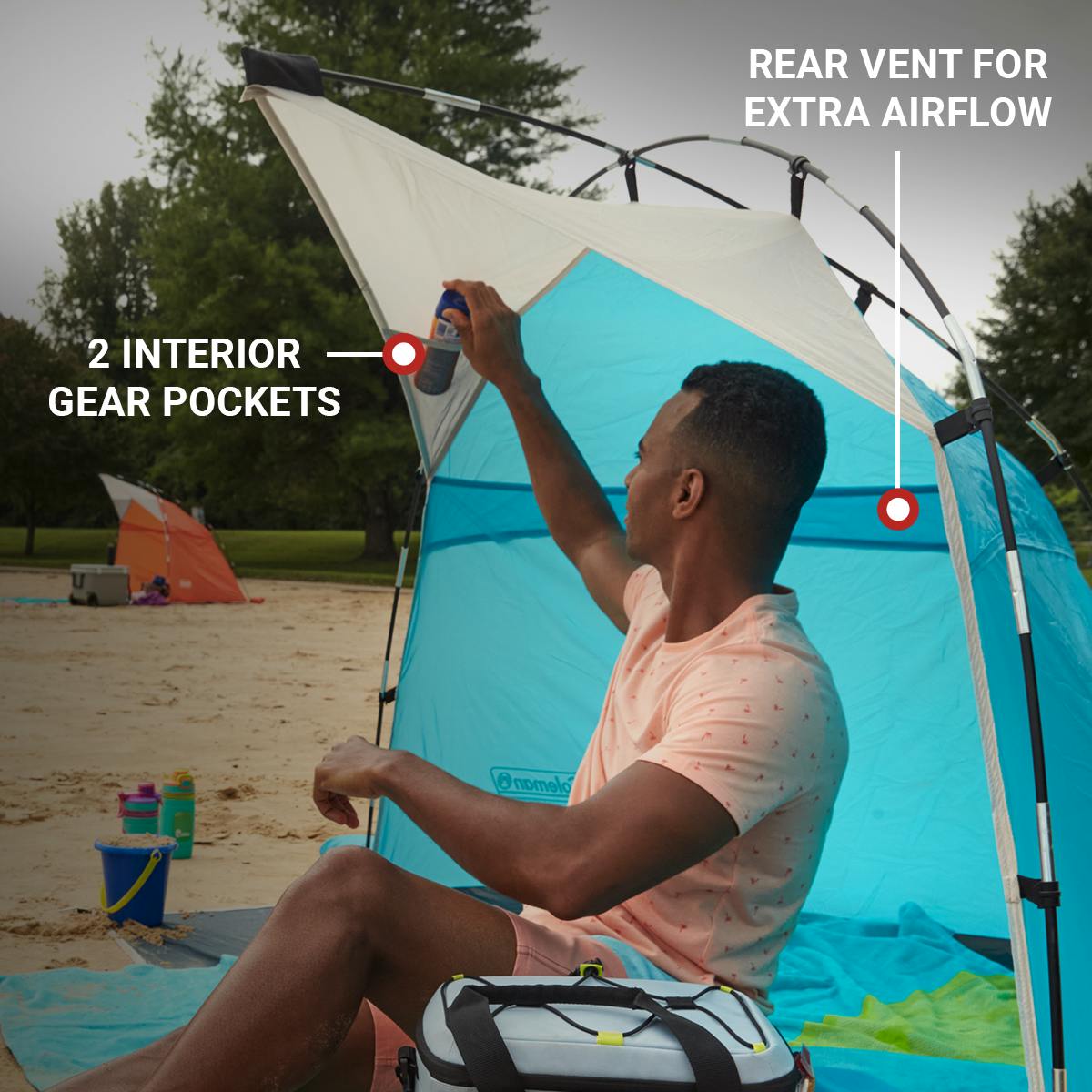 Skyshade™ Small Compact Beach Shade, Caribbean Sea Shelters by Coleman | campsifu