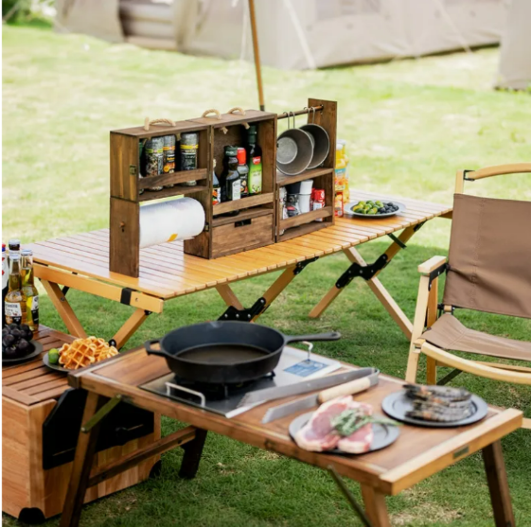 Split Multi-Layer Seasoning Cabinet Brown Storage (Camp Kitchen) by Naturehike | campsifu