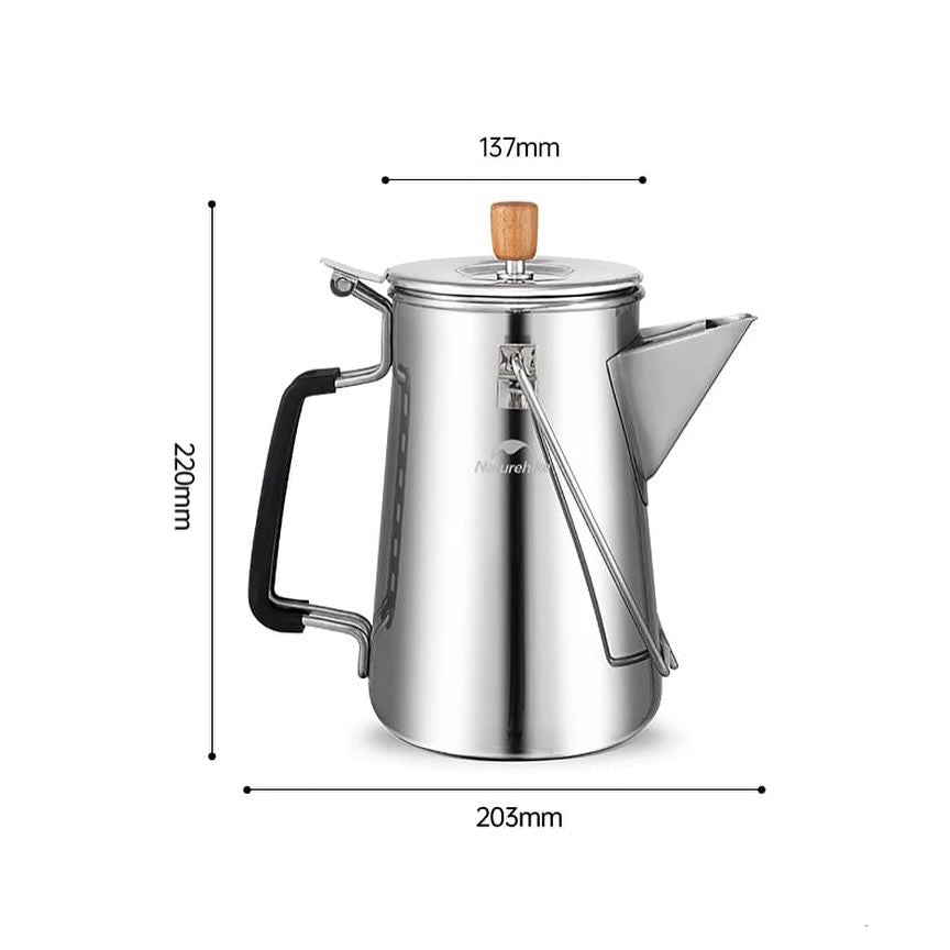 Stainless Steel Kettle Silver Coffee & Tea by Naturehike | campsifu