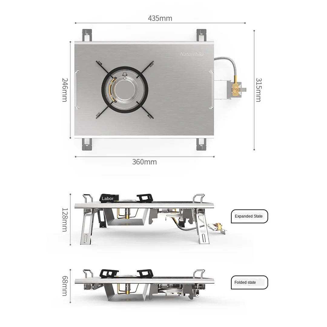 Tabletop Folding Single Head Gas Furnace Black Stoves by Naturehike | campsifu