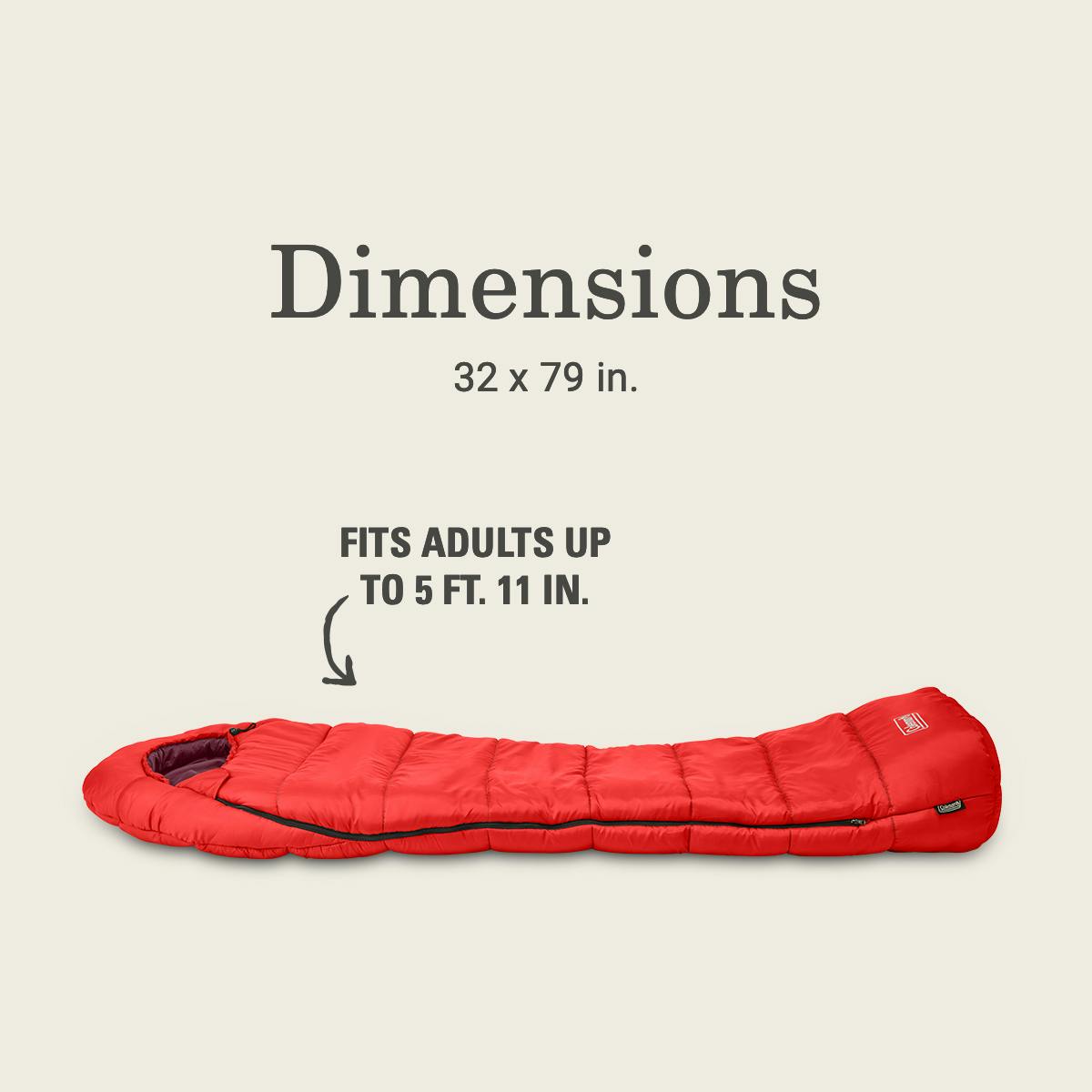 Tidelands™ 40° Mummy Sleeping Bag, Red Sleeping Bags by Coleman | campsifu