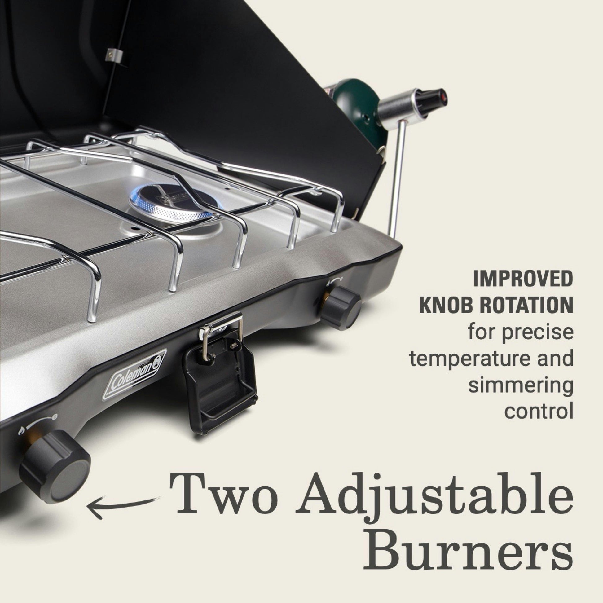 Triton™ 2-Burner Propane Camping Stove, Black Stoves by Coleman | campsifu