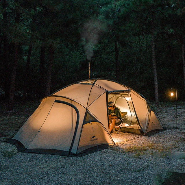 Two Bedroom 4-Person Tent Grey Tents by Naturehike | campsifu