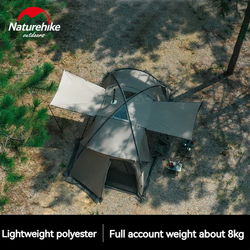 Two Bedroom 4-Person Tent Grey Tents by Naturehike | campsifu