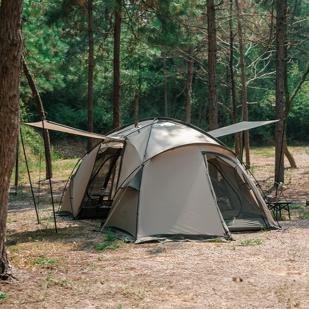 Two Bedroom 4-Person Tent Grey Tents by Naturehike | campsifu