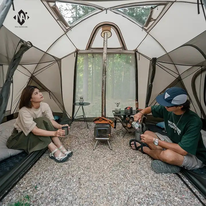 Two Bedroom 4-Person Tent Grey Tents by Naturehike | campsifu