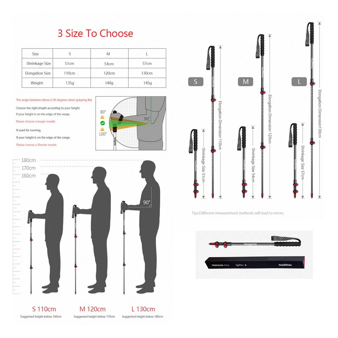 Ultralight Carbon Fiber Lock Trekking Pole Trekking Poles by Naturehike | campsifu