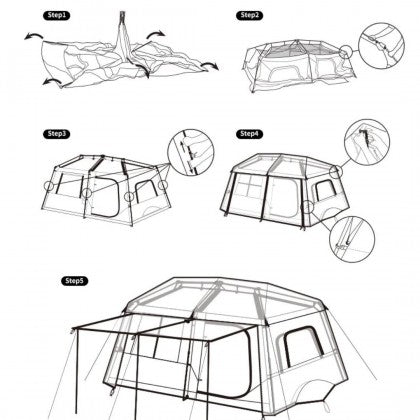 Village 13 8-Person Tent with Hall Pole Brown Tents by Naturehike | campsifu