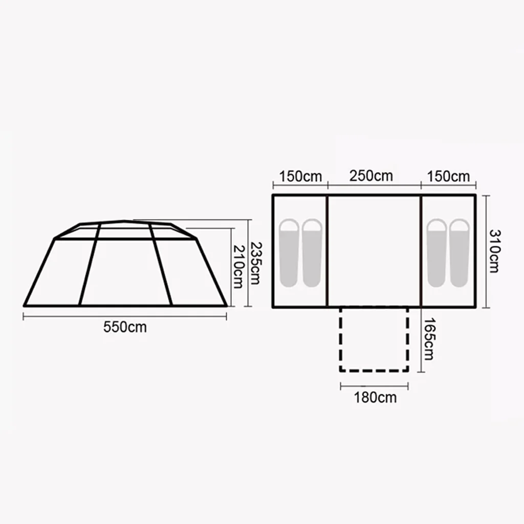 Village 17 8-Person Tent with Hall Pole Brown Tents by Naturehike | campsifu