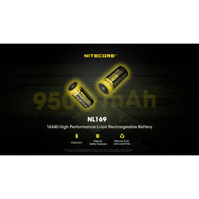 16340 950mah Rechargeable Battery NL169 boatyardmalaysia